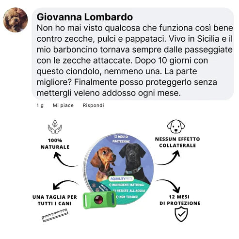 Ciondolo Antiparassitario Naturale - Per Cani